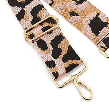 Wide Shoulder Strap Adjustable Replacement Belt Guitar Style Crossbody Bag Handbag Strap Multicolor Canvas Straps(Wide:1.97"(5CM)) (Leopard8)