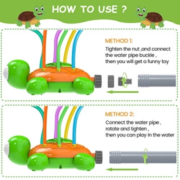Outdoor Water Sprinkler for Kids Spinning Turtle Fun