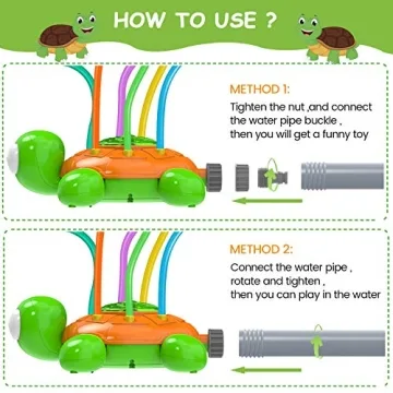 Outdoor Water Sprinkler for Kids Spinning Turtle Fun