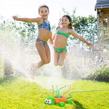 Outdoor Water Sprinkler for Kids Spinning Turtle Fun