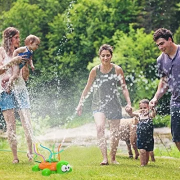 Outdoor Water Sprinkler for Kids Spinning Turtle Fun