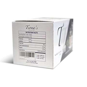 Teona's White Sugar, Individually Wrapped White Sugar Cubes, (152 Cubes) Perfect Sized Sugar Cubes For Tea And Coffee, 1 Pound Box Raw Sugar Cube, Perfect For Entertaining Guest. 100% Beet Root