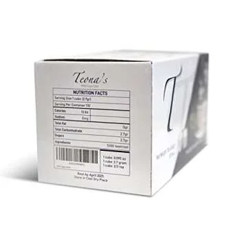 Teona's White Sugar, Individually Wrapped White Sugar Cubes, (152 Cubes) Perfect Sized Sugar Cubes For Tea And Coffee, 1 Pound Box Raw Sugar Cube, Perfect For Entertaining Guest. 100% Beet Root