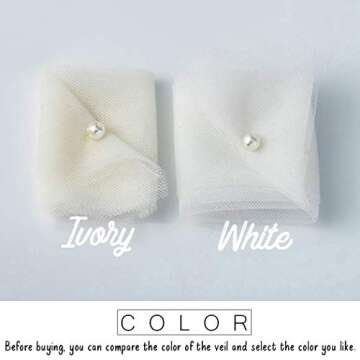 Unsutuo Wedding Veil Comb Bridal Cathedral Veil 1 Tier Drop Veil Wedding Rhinestones Hair Comb for B...