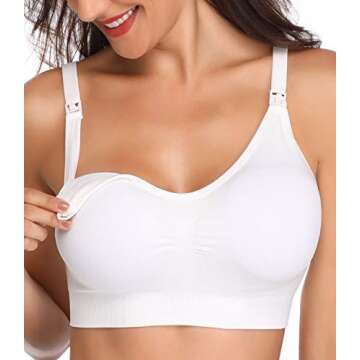 Lataly Womens Sleeping Nursing Bra Wirefree Breastfeeding Maternity Bralette Color Pack of 5 Size L