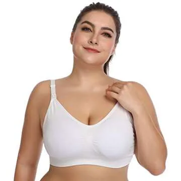 Lataly Womens Sleeping Nursing Bra Wirefree Breastfeeding Maternity Bralette Color Pack of 5 Size L