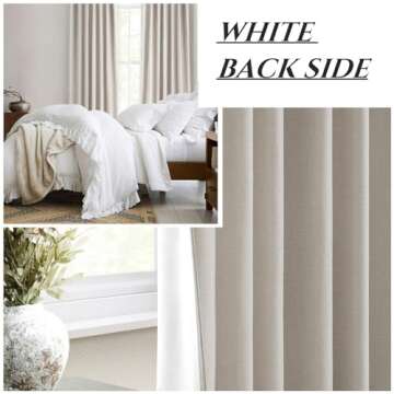 Farmhouse Style 100% Blackout Curtains for Home Decor
