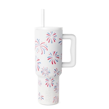 Simple Modern 40 oz Tumbler with Handle and Straw Lid | 4th of July Insulated Reusable Stainless Ste...