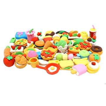 Smart Novelty Food Puzzle Erasers for Kids Party Favors