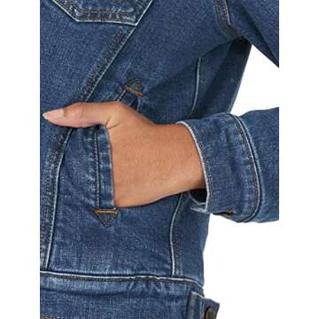 Wrangler Women's Retro Sherpa Lined Jacket, Denim, Large
