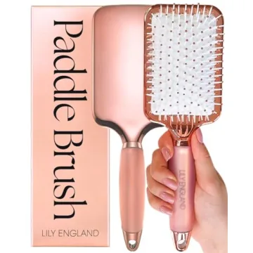 Lily England Hair Brush for Women For All Hair Types - Professional Paddle Brush for Blow Drying, Ha...