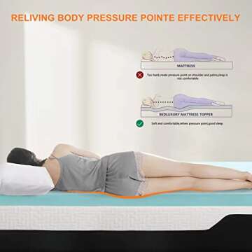 3 Inch Gel Memory Foam Cooling Mattress Topper for Queen Size