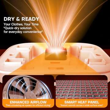 Portable Mini Clothes Dryer with Remote Control and Dual-Layer Design