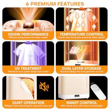 Portable Mini Clothes Dryer with Remote Control and Dual-Layer Design