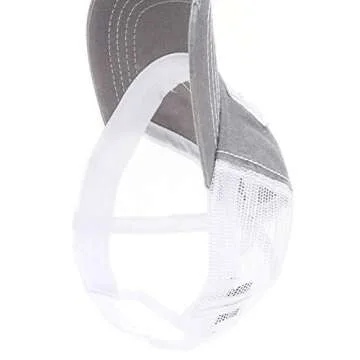 MIRMARU Women’s Baseball Caps Distressed Vintage Patch Washed Cotton Low Profile Embroidered Mesh Snapback Trucker Hat (as1, Alpha, one_Size, Gane Day, Grey)