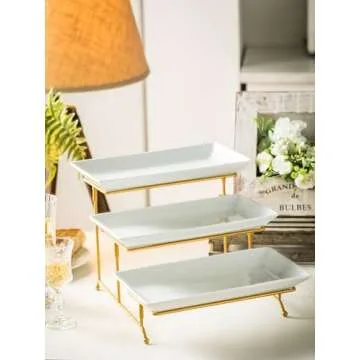 YHOSSEUN Elegant 3 Tier Serving Tray for Entertaining