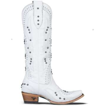 Lane Women's Cossette Western Boot Snip Toe White 11 M