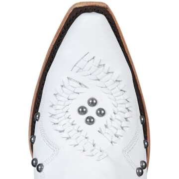 Lane Women's Cossette Western Boot Snip Toe White 11 M