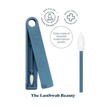 LastSwab® Reusable Cotton Swabs for Gentle & Eco-Friendly Beauty Routines - The Sustainable Alternative to Single-Use Q Tips - Zero Waste & Easy to Clean - Comes with a Convenient Travel Case Holder
