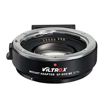 VILTROX EF-EOS M2 Speed Booster 0.71x Auto Focus Lens Mont Adapter for Canon EF Mount Lens to Canon ...