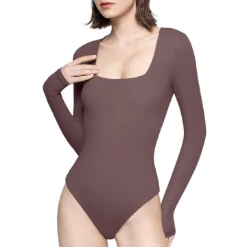 PUMIEY Long Sleeve Bodysuit: Stylish Square Neck Design for Everyday Elegance