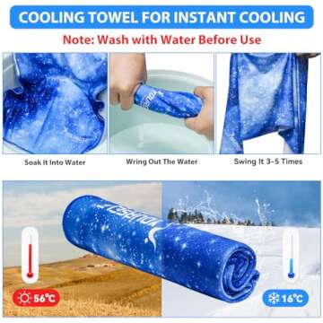 SYOURSELF Cooling Towel, Cooling Towels for Neck,40" x 12"Ice Towel for Instant Cooling Relief, Soft Breathable Chilly Towel, Perfect Yoga, Golf, Sports, Gym, Athletes Towel (1PC-BStarry)