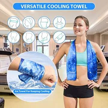 SYOURSELF Cooling Towel, Cooling Towels for Neck,40" x 12"Ice Towel for Instant Cooling Relief, Soft Breathable Chilly Towel, Perfect Yoga, Golf, Sports, Gym, Athletes Towel (1PC-BStarry)
