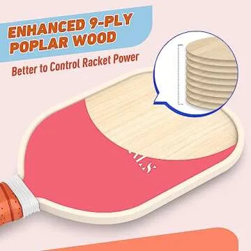 Pickleball Paddles Set of 4 for Kids and Adults