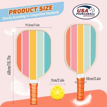 Pickleball Paddles Set of 4 for Kids and Adults