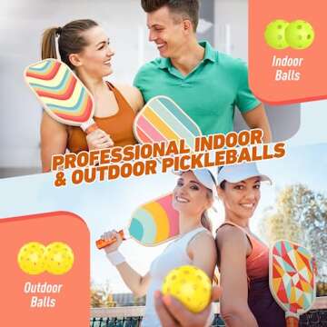 Pickleball Paddles Set of 4 for Kids and Adults