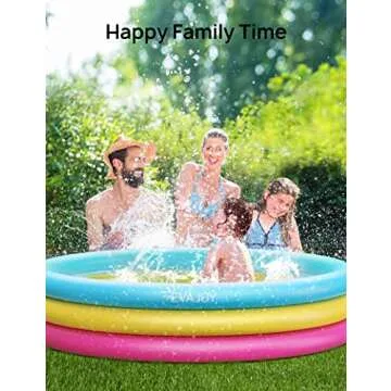 Inflatable Kiddie Pool, Evajoy 58'' x 13'' Ground Swimming Pool for Kids,Large Dog Pool Children Family Kid Toddler Pool, 3 Rings Baby Pool Center for Backyard and Garden