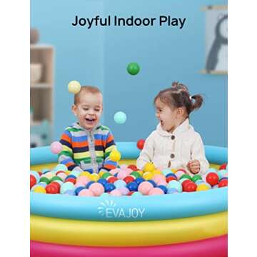 Inflatable Kiddie Pool, Evajoy 58'' x 13'' Ground Swimming Pool for Kids,Large Dog Pool Children Family Kid Toddler Pool, 3 Rings Baby Pool Center for Backyard and Garden
