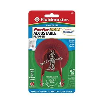 Fluidmaster 502P21 PerforMAX Universal Water-Saving Long Life Toilet Flapper for 2-Inch Flush Valves, Adjustable Solid Frame Design, Easy Install, Red, 1 pack
