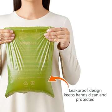 Amazon Basics Lavender Scented Leakproof Dog Poop Bags With Dispenser and Leash Clip, 810 Count, 54 Pack of 15, 13 Inch x 9 Inch