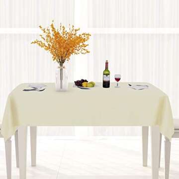 sancua 100% Waterproof Rectangle PVC Tablecloth - 52 x 70 Inch - Oil Proof Spill Proof Vinyl Table C...