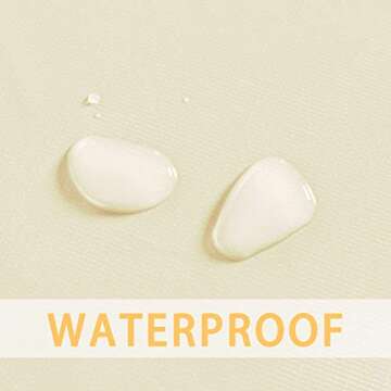 sancua 100% Waterproof Rectangle PVC Tablecloth - 52 x 70 Inch - Oil Proof Spill Proof Vinyl Table Cloth, Wipe Clean Table Cover for Dining Table, Buffet Parties and Camping, Beige