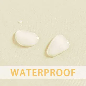 sancua 100% Waterproof Rectangle PVC Tablecloth - 52 x 70 Inch - Oil Proof Spill Proof Vinyl Table Cloth, Wipe Clean Table Cover for Dining Table, Buffet Parties and Camping, Beige