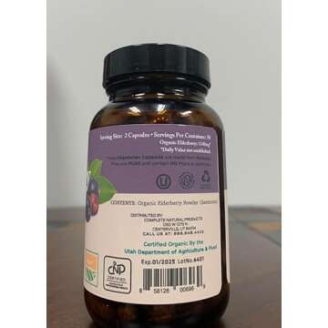 Organic Elderberry Capsules - Organic, Dried, & Pure Elderberry Sambucus Natural Immune Boost Capsules - 570 mg