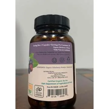 Organic Elderberry Capsules - Organic, Dried, & Pure Elderberry Sambucus Natural Immune Boost Capsules - 570 mg