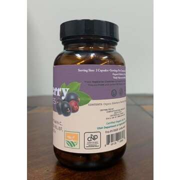 Organic Elderberry Capsules - Organic, Dried, & Pure Elderberry Sambucus Natural Immune Boost Capsules - 570 mg