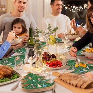 Whaline Christmas Paper Plates 40 Pieces Xmas Tree Shape Party Plates Gold Foil Nutcracker Theme Dinner Tableware Disposable Holiday Party Supplies for Christmas Home Kitchen Decoration