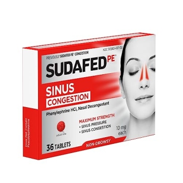 Sudafed PE Maximum Strength Decongestant Tablets 36 ct