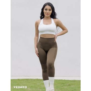 YEOREO Amplify Leggings for Women Seamless Scrunch Leggings Butt Lifting Gym High Waisted Athletic Leggings Coffee