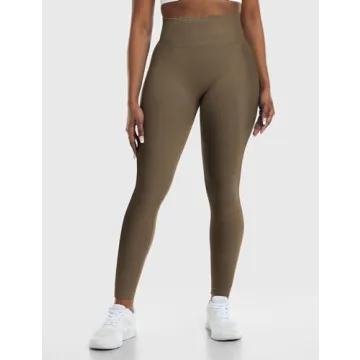 YEOREO Amplify Leggings for Women Seamless Scrunch Leggings Butt Lifting Gym High Waisted Athletic Leggings Coffee