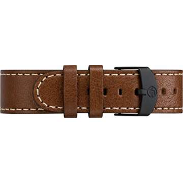 Timex Men's Expedition Scout 43mm Watch – Black Dial & Case with Brown Leather Strap