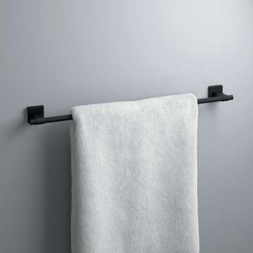 Franklin Brass Maxted (1-Pack) 24" Towel Rack for Bathroom, Matte Black Towel Bar for Bathroom Wall ...
