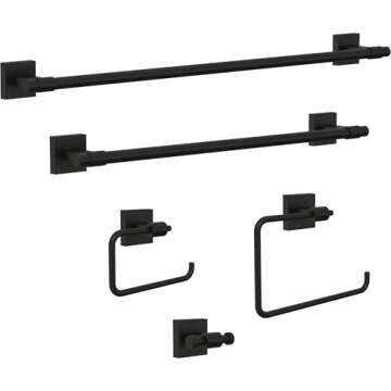 Franklin Brass 24" Towel Rack Matte Black Stylish Design