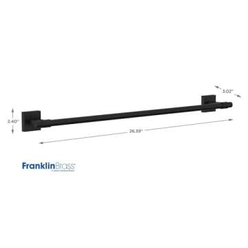Franklin Brass 24" Towel Rack Matte Black Stylish Design
