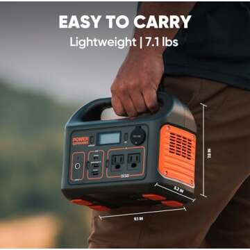 Jackery Solar Generator 300, 293Wh Backup Lithium Battery with 1XSolar Panel SolarSaga 100W, 110V/300W Pure Sine Wave AC Outlet for RV Outdoors Camping Travel Blackout