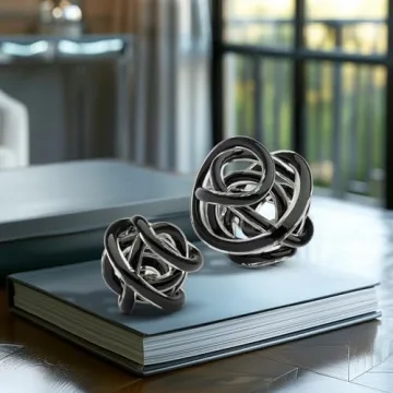 Torre & Tagus Glass Knot Sculpture - Elegant Home Decor